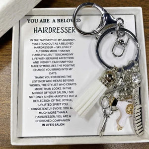 Comb Scissors Charm Hair Stylist Keychain, Gift For Barber, Hairdresser