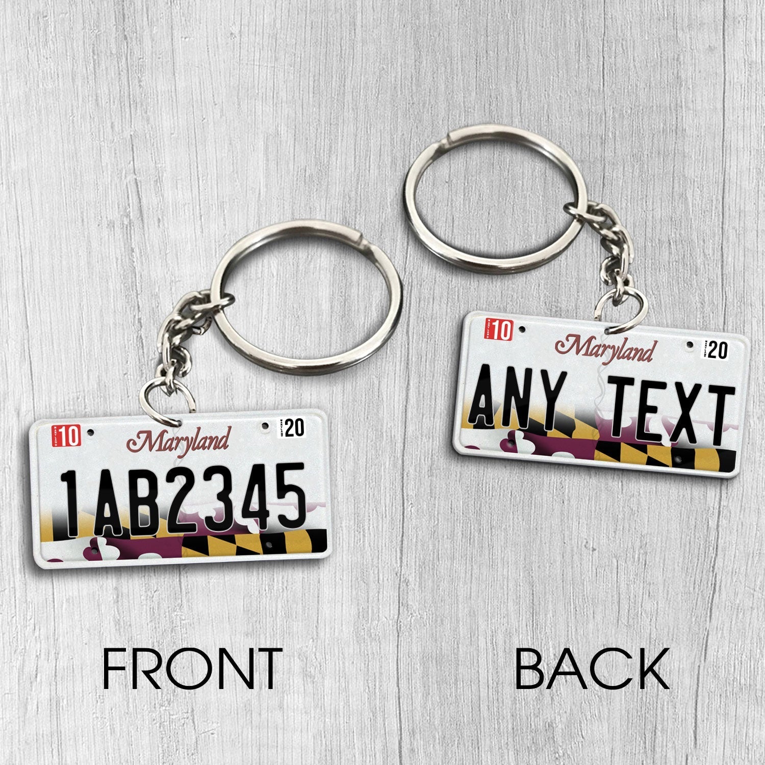 Maryland License Plate Personalized Acrylic Keychain
