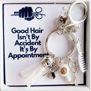 Comb Scissors Charm Hair Stylist Keychain, Gift For Barber, Hairdresser