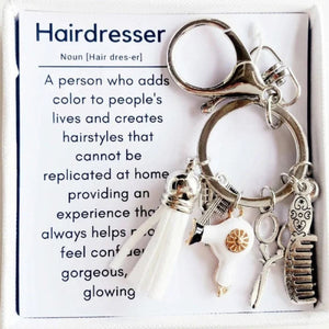 Comb Scissors Charm Hair Stylist Keychain, Gift For Barber, Hairdresser