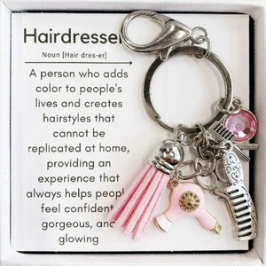 Comb Scissors Charm Hair Stylist Keychain, Gift For Barber, Hairdresser