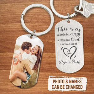 This Is Us A Whole Lot Of Love Couple Metal Personalized Keychain, Custom Photo, Gifts For Couples