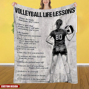 Personalized Motivational Volleyball Girl Blanket Gift For Volleyball Lovers