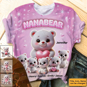 Personalized Grandma Bear Meaningful Gift For Nana All-over Print T-shirt