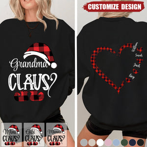 Personalized Nana Claus Christmas And Kids Sweatshirt