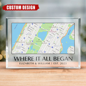 Where It All Began - Couple Personalized Rectangle Shaped Acrylic Plaque - Gift For Couple