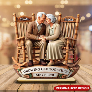 Growing Old Together- Personalized Standing Wooden Plaque-Gift For Couple