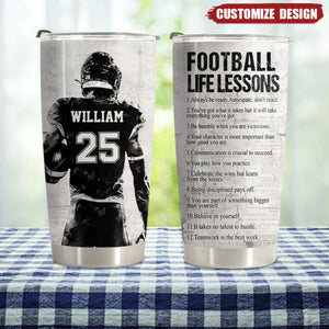 Personalized American Football Life Lessons Tumbler - Gift For American Football Lovers