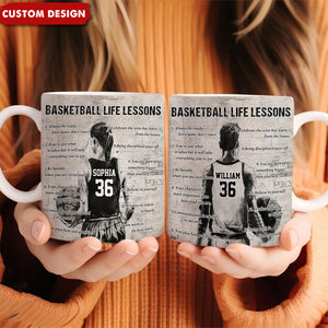 Personalized Basketball Boy Girl Life Lessons Mug-Gift For Basketball Lovers