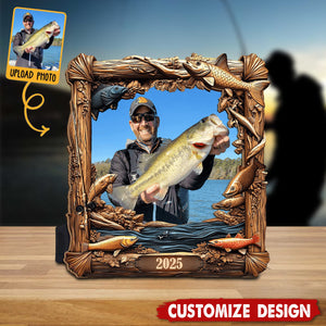 Fishing Memories - Personalized Fishing Cut Shape Photo Frame