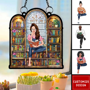 Personalized Read Book Suncatcher Ornament - Gift For Reading Lover