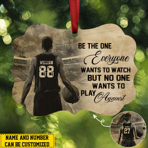 2024 New Release Personalized Basketball Christmas Wood Ornament Gift For Basketball Lovers