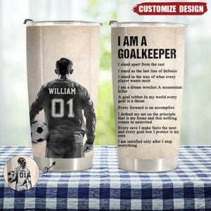 Personalized Goalkeeper Tumbler - Gift For Soccer Lovers