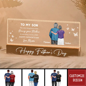 Heartfelt Father's Day Gift For Son, Grandson - Personalized Acrylic LED Night Light