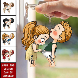 Personalized couple doll  Acrylic Keychain-Gift For Husband Wife, Anniversary