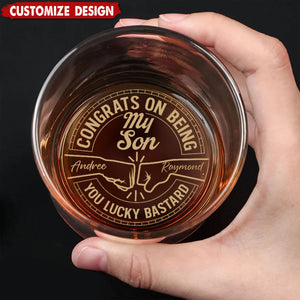 Congrats On Being My Brother You Lucky Man - Personalized Engraved Whiskey Glass