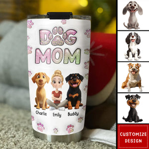 Dog Mom Lovely Chibi- Personalized Tumbler - Gift For Dog Lovers