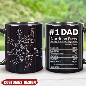 Dad Nutrition Facts Hand Bump - Personalized Mug For Father