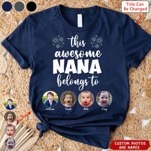 This Awesome Grandpa/Grandma/Dad/Mom Belongs To - Personalized Unisex T-shirt