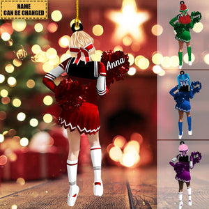 Personalized Cheerleading Pom pom Girl Christmas Ornaments - 2024 New Release