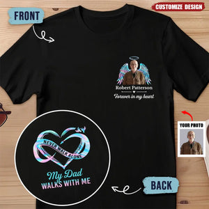 Custom Photo We Only Part To Meet Again - Memorial Personalized Back And Front Printed Unisex T-shirt