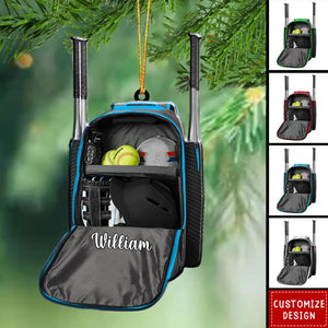 2024 New Release - Personalized Softball Backpack Ornament