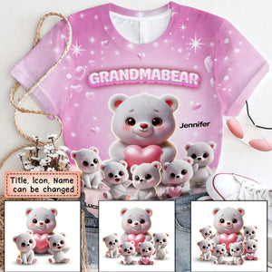 Personalized Grandma Bear Meaningful Gift For Nana All-over Print T-shirt