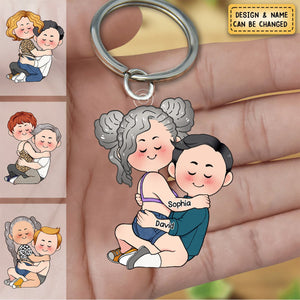 Personalized Funny Couple Doll Acrylic Keychain-Gift For Husband Wife, Anniversary