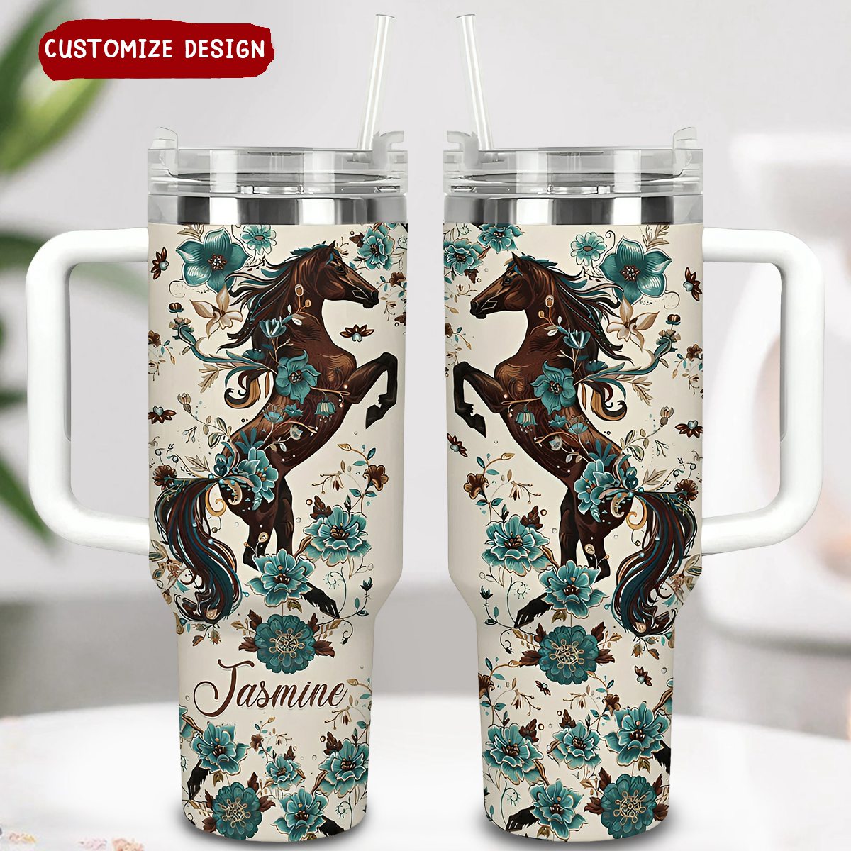 Personalized Horse Equine Elegance Tumbler