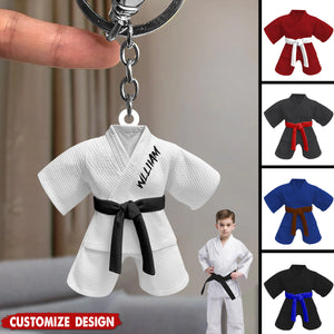 Personalized Black Belt Keychain - Gift For Jiu-Jitsu,Karate Lovers