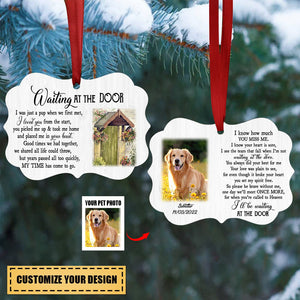 Waiting At The Door Upload Photo - Personalized Ornament - Gift For Dog Lovers, Memorial