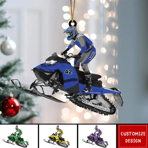 2024 New Release Personalized Snowmobile Acrylic Christmas Ornament Gift For Snowmobile Lovers