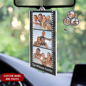 Personalized Photo Couple Family Friends Camera Film Roll Acrylic Car Ornament