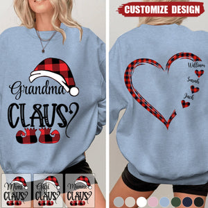 Personalized Nana Claus Christmas And Kids Sweatshirt