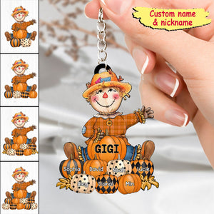 Fall Seasons, Pumpkin Grandma- Mom Personalized Acrylic Keychain