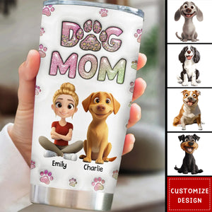 Dog Mom Lovely Chibi- Personalized Tumbler - Gift For Dog Lovers