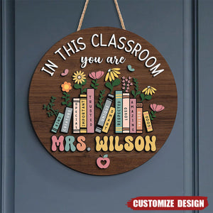 Personalized Teacher Door Hanger - Gift For Teacher