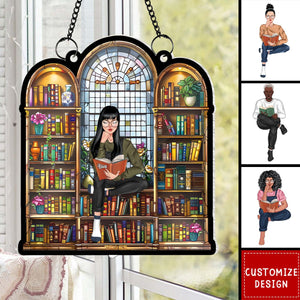 Personalized Read Book Suncatcher Ornament - Gift For Reading Lover