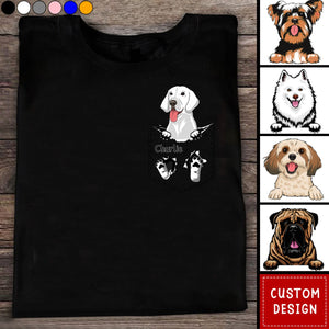 Personalized Faux Pocket Dog And Enter Dog Name T-shirt