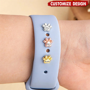 Personalised 3D Bubble Paw Print Watch Band Stud - Gift For Dog Cat Lovers