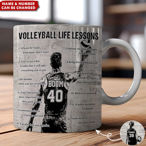 Personalized Volleyball Life Lessons Mug - Great Gift For Volleyball Lovers