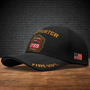 Personalized Firefighters Cap With Department, Rank, Badge Number And Your Name, Fire Dept Cap, Fireman Gifts