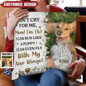 Custom Photo Don't Cry For Me Memorial - Personalized Pillow