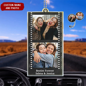 Personalized Photo Couple Family Friends Camera Film Roll Acrylic Car Ornament