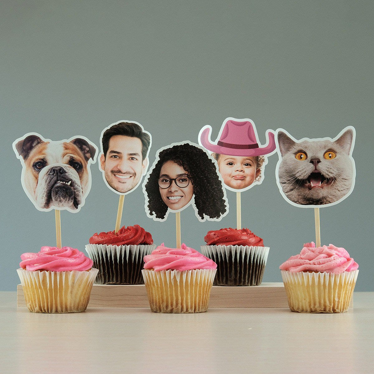 Personalized Face Cupcake Toppers - Party Cupcake Toppers