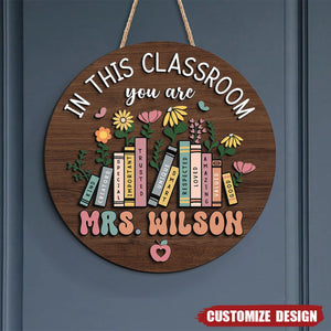 Personalized Teacher Door Hanger - Gift For Teacher