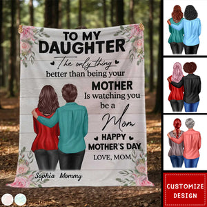 To My Daughter From Mom Happy Mother's Day Personalized Fleece Blanket-Mother's Day Gift For Daughter