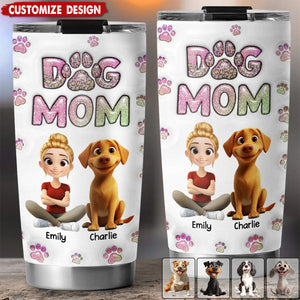 Dog Mom Lovely Chibi- Personalized Tumbler - Gift For Dog Lovers