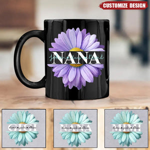 Mom Grandma Flower Daisy Color And Kids Personalized Mug