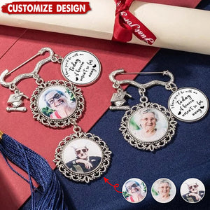 Personalized Antique Graduation Cap Memorial Tassel Brooch Pin with 1-6 Photo Charms Grad Ceremony Sympathy Gift for Class of 2025 Graduates